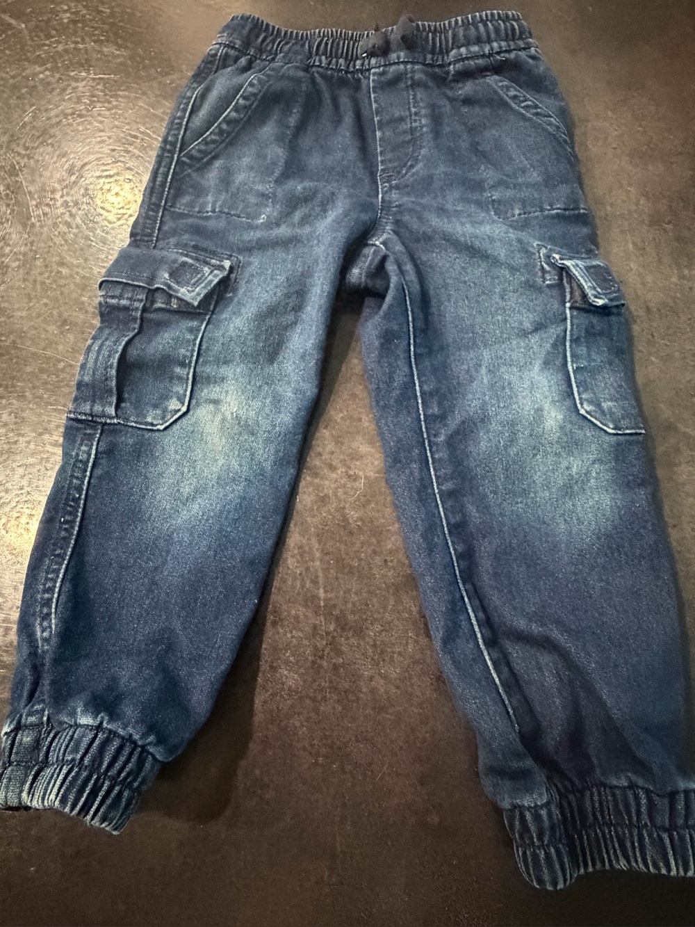 GAP Kids' Dark Blue Cargo Jogger Pants Sz 4 Jean-like